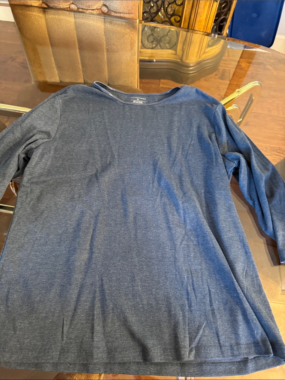Christopher & Banks Men's Long Sleeve Crewneck Tee in Dark Navy